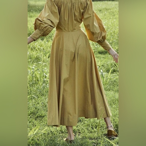 DOEN Edlynne Maxi Dress Organic Poplin Oregano Size XS - Picture 3 of 12